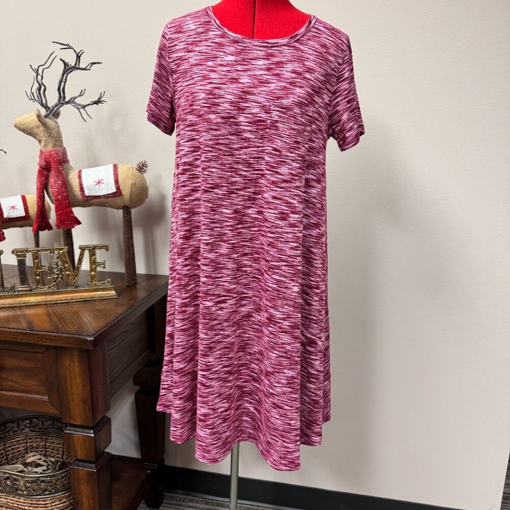 LuLaRoe Carly hi-lo swing dress NEW size S Berry Heathered